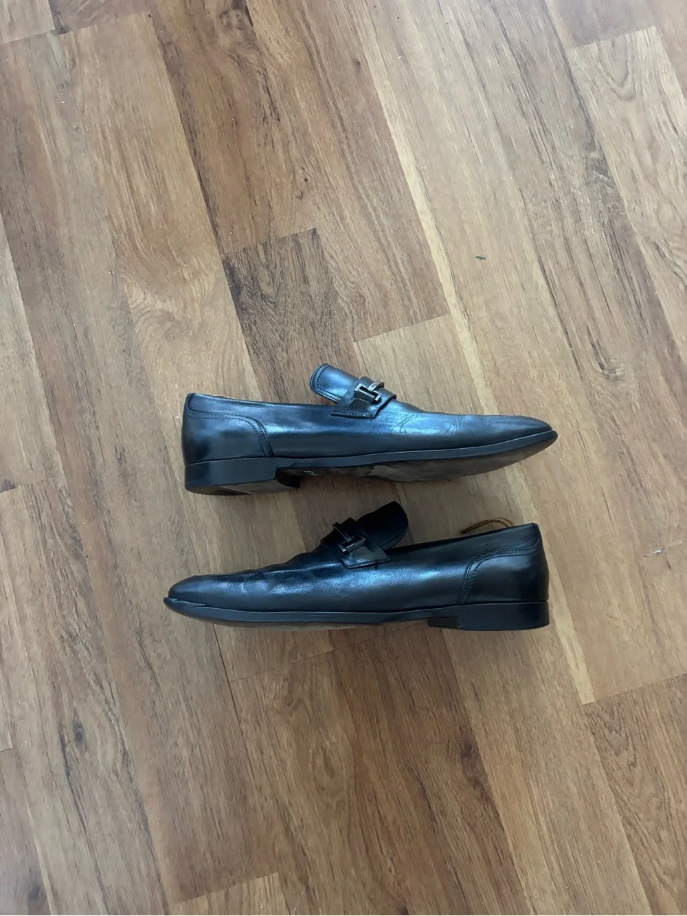 Gucci Black Leather Slip-On Loafers with Silver Bit
